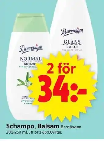 ICA Supermarket Barnängen Schampo, Balsam erbjuda