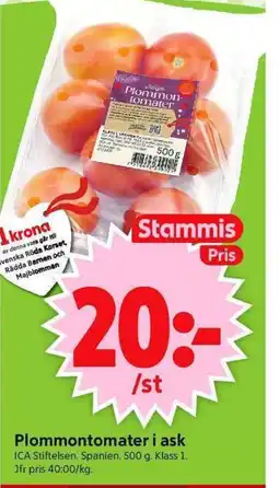 ICA Supermarket ICA Plommontomater i ask erbjuda