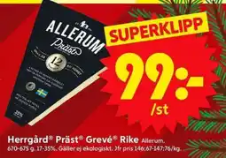 ICA Supermarket ALLERUM HerrgårdⓇ Präst® Grevé® Rike erbjuda