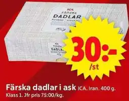 ICA Supermarket ICA Färska dadlar i ask erbjuda