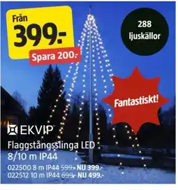 Jula Flaggstångsslinga LED 8/10 m IP44 erbjuda