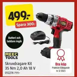 Jula Skruvdragare Kit 35 Nm, 2.0 Ah 18V erbjuda