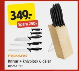 Jula Knivar + knivblock 6 delar erbjuda