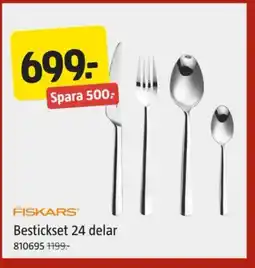 Jula FISKARS Bestickset 24 delar erbjuda