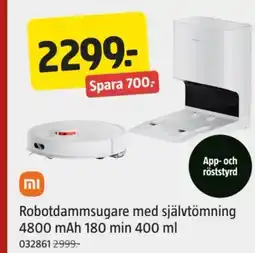 Jula Robotdammsugare med självtömning 4800 mAh 180 min erbjuda