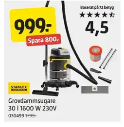 Jula Grovdammsugare 30 l 1600 W 230V erbjuda