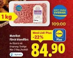 Lidl Matriket Färsk blandfärs erbjuda