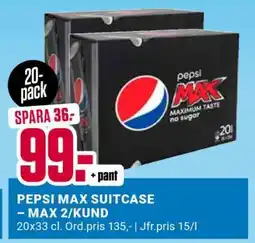 ÖoB PEPSI MAX SUITCASE erbjuda
