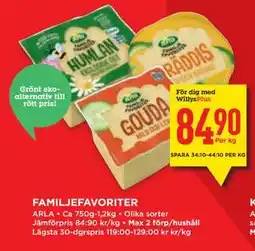 Willys Hemma FAMILJEFAVORITER, Medlemspris erbjuda