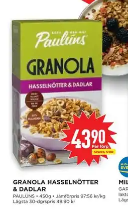 Willys Hemma GRANOLA HASSELNÖTTER & DADLAR erbjuda