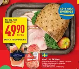 Willys KOKT JULSKINKA, Medlemspris erbjuda