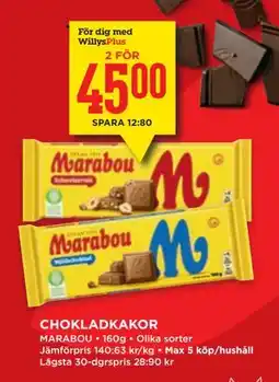Willys CHOKLADKAKOR, Medlemspris erbjuda