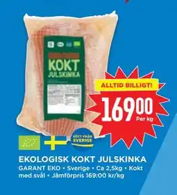 Willys EKOLOGISK KOKT JULSKINKA erbjuda