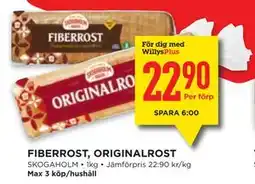 Willys FIBERROST, ORIGINALROST, Medlemspris erbjuda