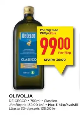 Willys OLIVOLJA, Medlemspris erbjuda