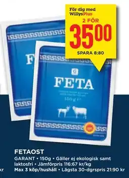 Willys FETAOST, Medlemspris erbjuda