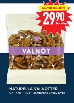 Willys NATURELLA VALNÖTTER erbjuda