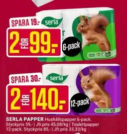 ÖoB SERLA PAPPER erbjuda