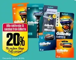 ÖoB Alla rakhyvlar & rakblad från Gillette erbjuda