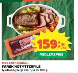 Coop Daglivs FÄRSK NÖTYTTERFILÉ, Medlemspris erbjuda