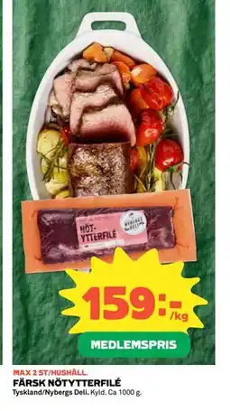 Coop Daglivs FÄRSK NÖTYTTERFILÉ, Medlemspris erbjuda