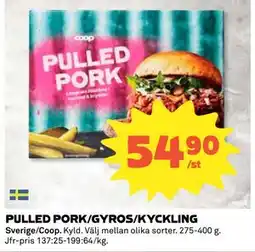 Coop Daglivs PULLED PORK/GYROS/KYCKLING erbjuda