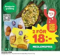 Coop Daglivs POTATIS I PÅSE, Medlemspris erbjuda