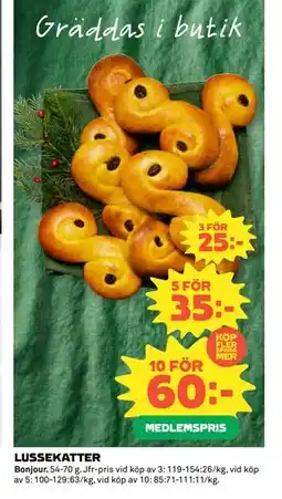 Coop Daglivs LUSSEKATTER, Medlemspris erbjuda
