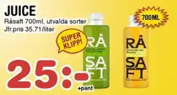 Nya Pulsen Råsaft Juice erbjuda