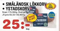 Nya Pulsen Scan Småländsk lökkorv • Ystadskorv erbjuda