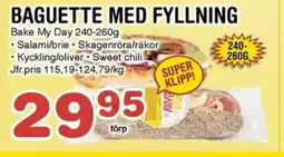 Nya Pulsen Baguette med fyllning erbjuda