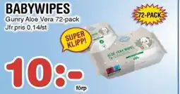 Nya Pulsen Gunry Aloe Vera Babywipes erbjuda