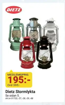 Erlandsons Brygga Dietz Stormlykta, Medlemspris erbjuda