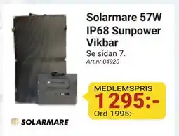 Erlandsons Brygga Solarmare 57W IP68 Sunpower Vikbar, Medlemspris erbjuda