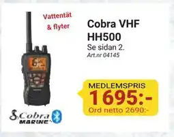Erlandsons Brygga Cobra VHF HH500, Medlemspris erbjuda