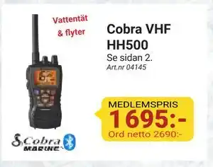 Erlandsons Brygga Cobra VHF HH500, Medlemspris erbjuda