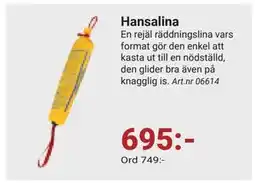 Erlandsons Brygga Hansalina erbjuda