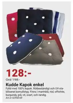 Erlandsons Brygga Kudde Kapok enkel erbjuda