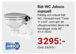 Erlandsons Brygga Båt-WC Jabsco manuell erbjuda