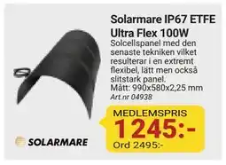 Erlandsons Brygga Solarmare IP67 ETFE Ultra Flex 100W, Medlemspris erbjuda
