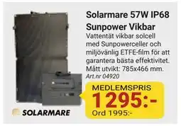 Erlandsons Brygga Solarmare 57W IP68 Sunpower Vikbar, Medlemspris erbjuda