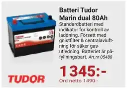 Erlandsons Brygga Batteri Tudor Marin dual 80Ah erbjuda