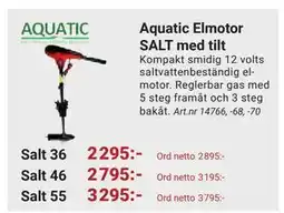 Erlandsons Brygga Aquatic Elmotor SALT med tilt erbjuda