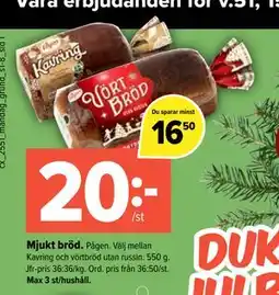 Coop Extra Mjukt bröd erbjuda