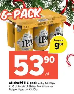 Coop Extra Alkoholfri öl 6-pack erbjuda