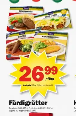 Pekås Färdigrätter, Medlemspris erbjuda