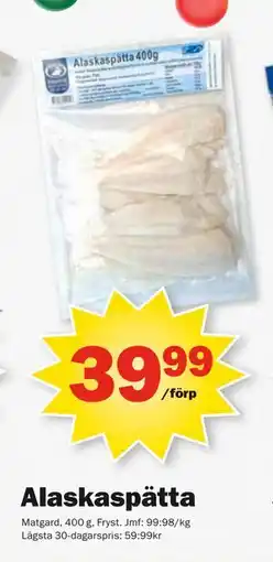 Pekås Alaskaspätta erbjuda