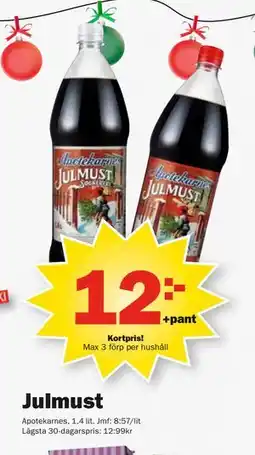 Pekås Julmust, Medlemspris erbjuda