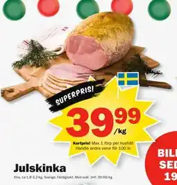 Pekås Julskinka, Medlemspris erbjuda