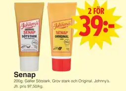 Matöppet Johnny's Senap erbjuda